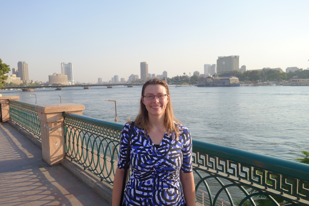 View of Cairo, Egypt, from bridge.