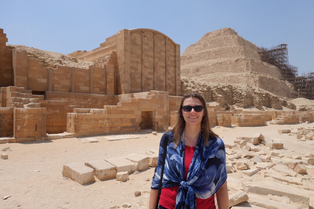 Exploring the area around the Step Pyramid in Saqqara, Egypt.