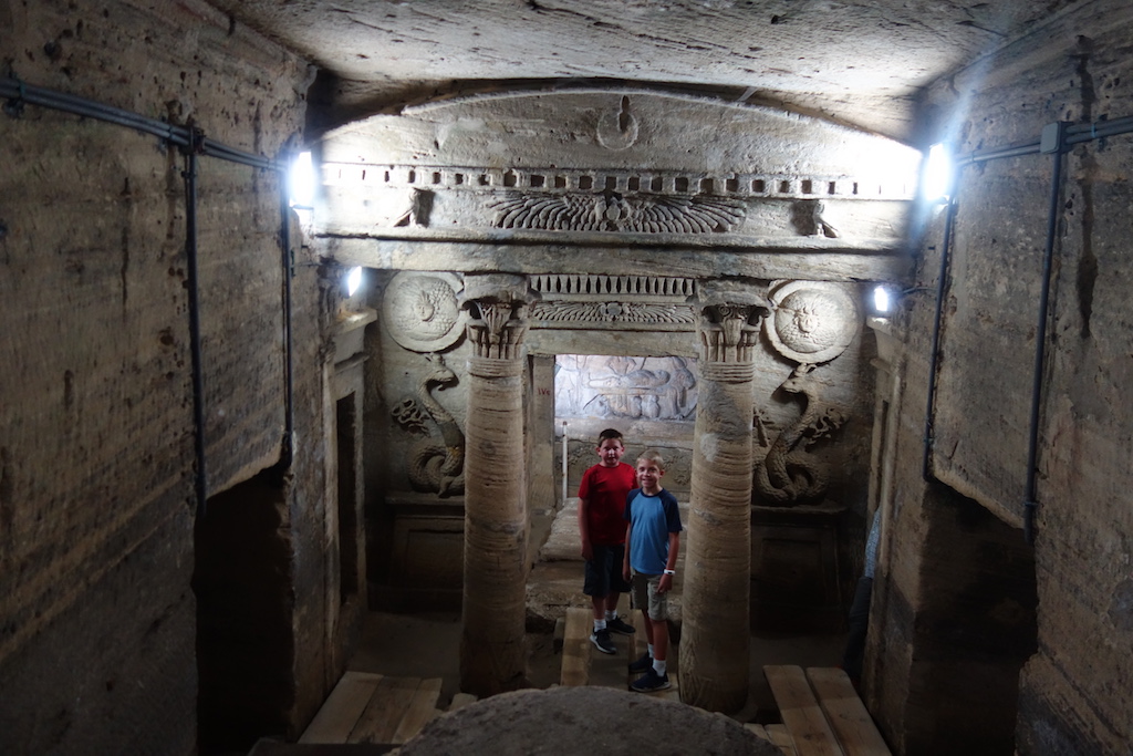 Catacombs of Kom el Shoqafa in Alexandria, Egypt.