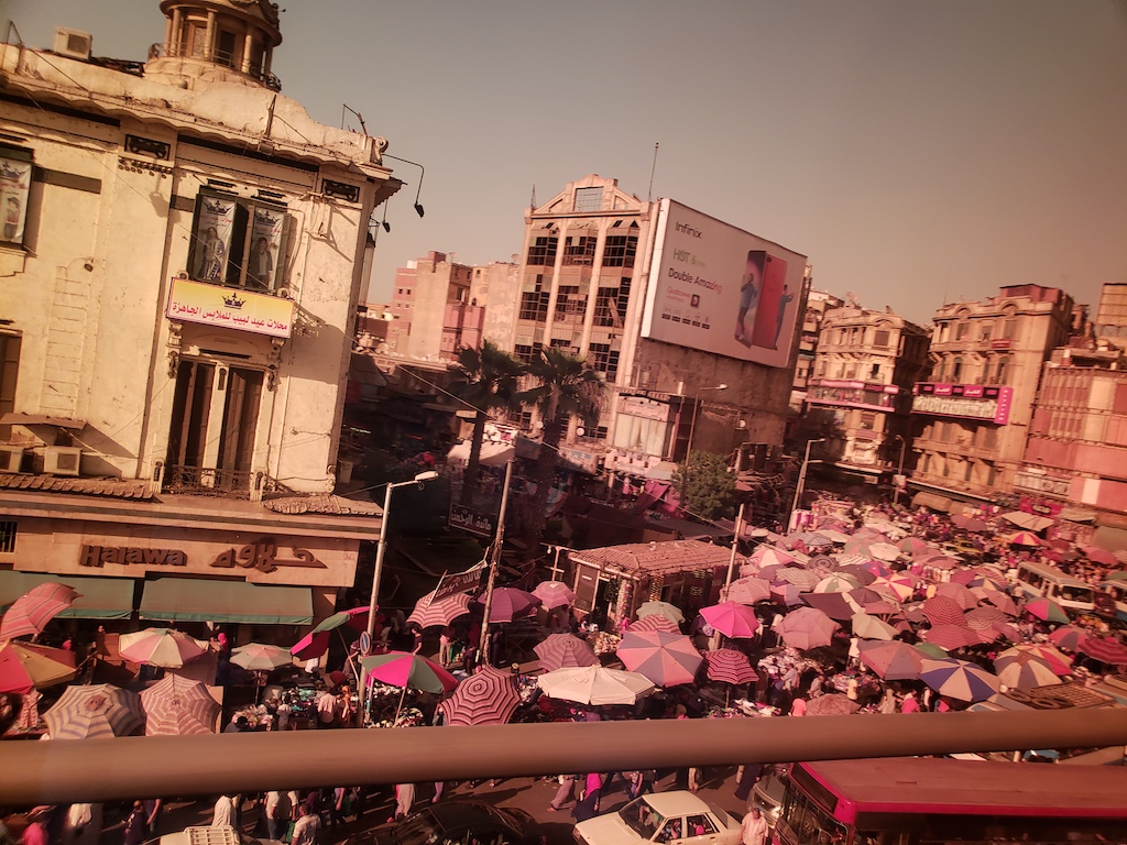 Driving through Cairo, Egypt.