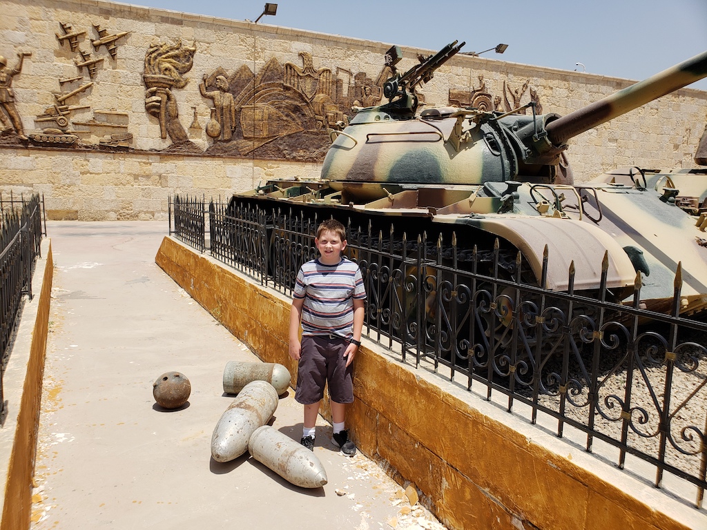 Tank outside the National Military Museum at the Citadel of Saladin in Cairo, Egypt.