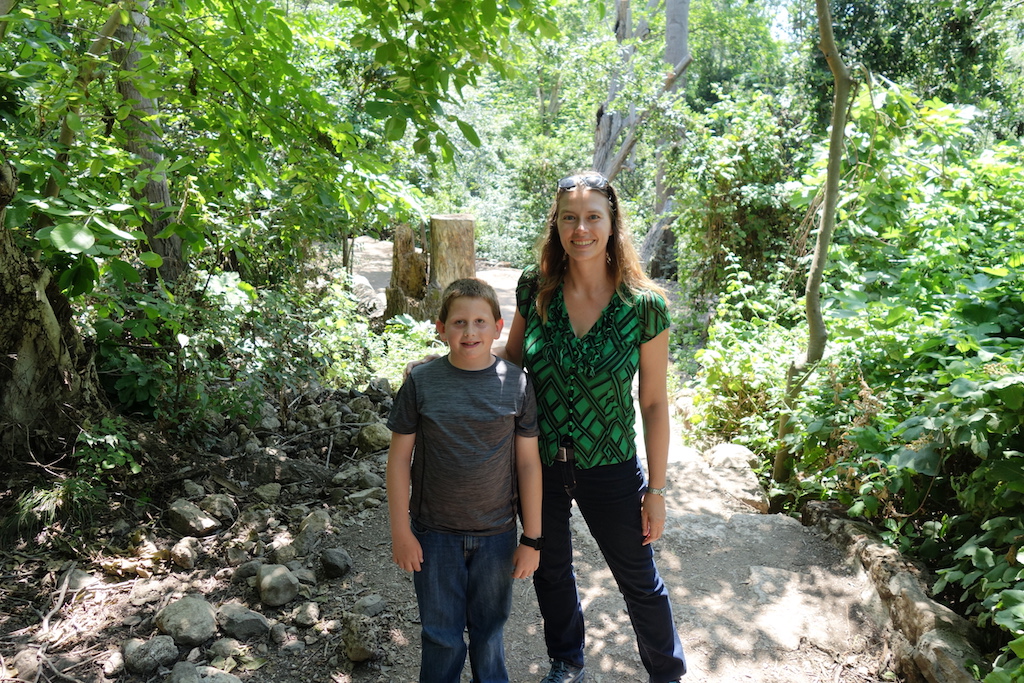 Hiking in Banias Nature Reserve in Israel.