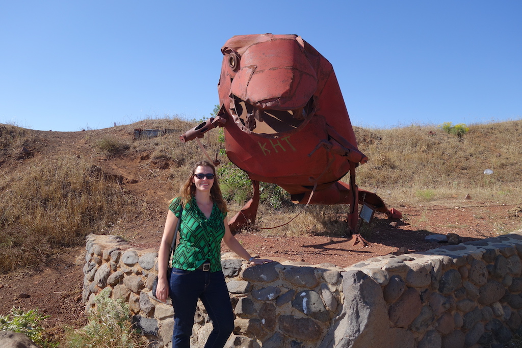 Industrial metal sculptures at Mount Bental, a U.N. peacekeeping watch station in Israel.