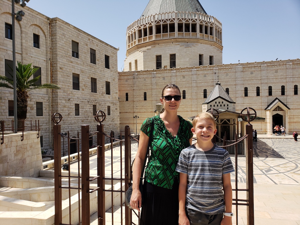 Exterior of the Basilica of the Annunciation in Nazareth, Israel.