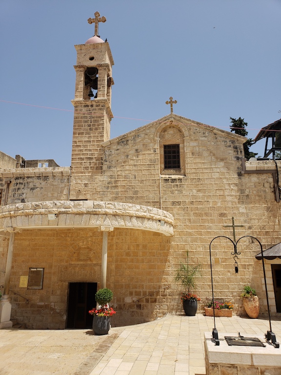 Exterior of the Greek Orthodox Church of the Annunciation in Nazareth, Israel.