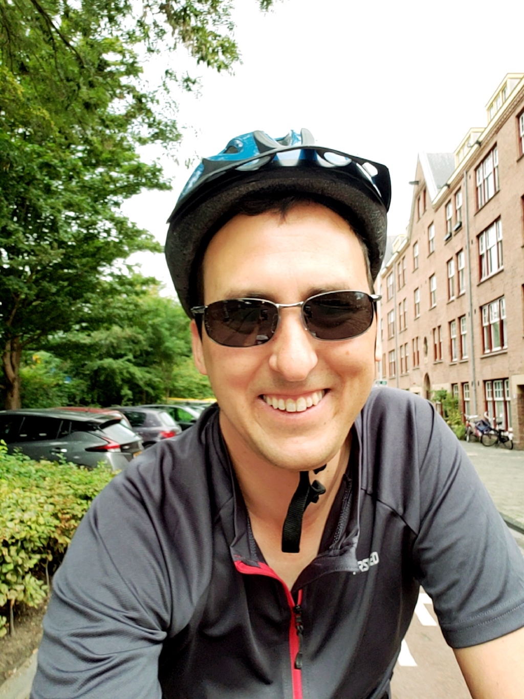 Biking in Amsterdam, Netherlands.