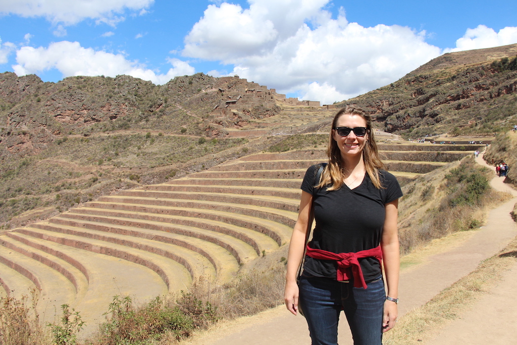 Inca Terraces in Pisac in the Sacred Valley of Peru.