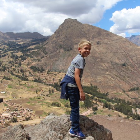 Hiking above in Pisac in the Sacred Valley of Peru.