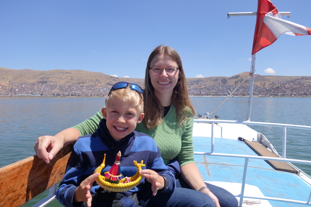 Exploring the Uros Islands on Lake Titicaca in Puno.