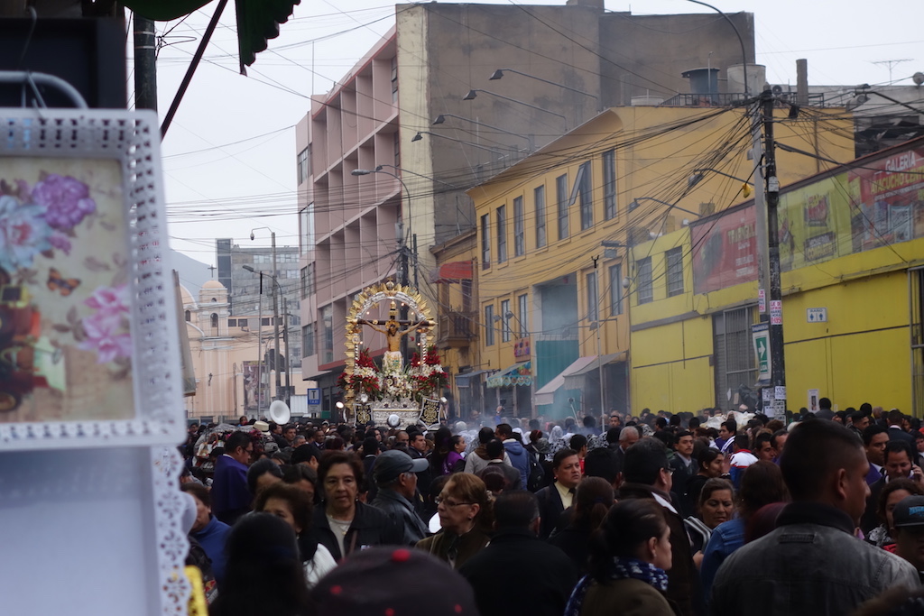 A religious parade in Lima, Peru.