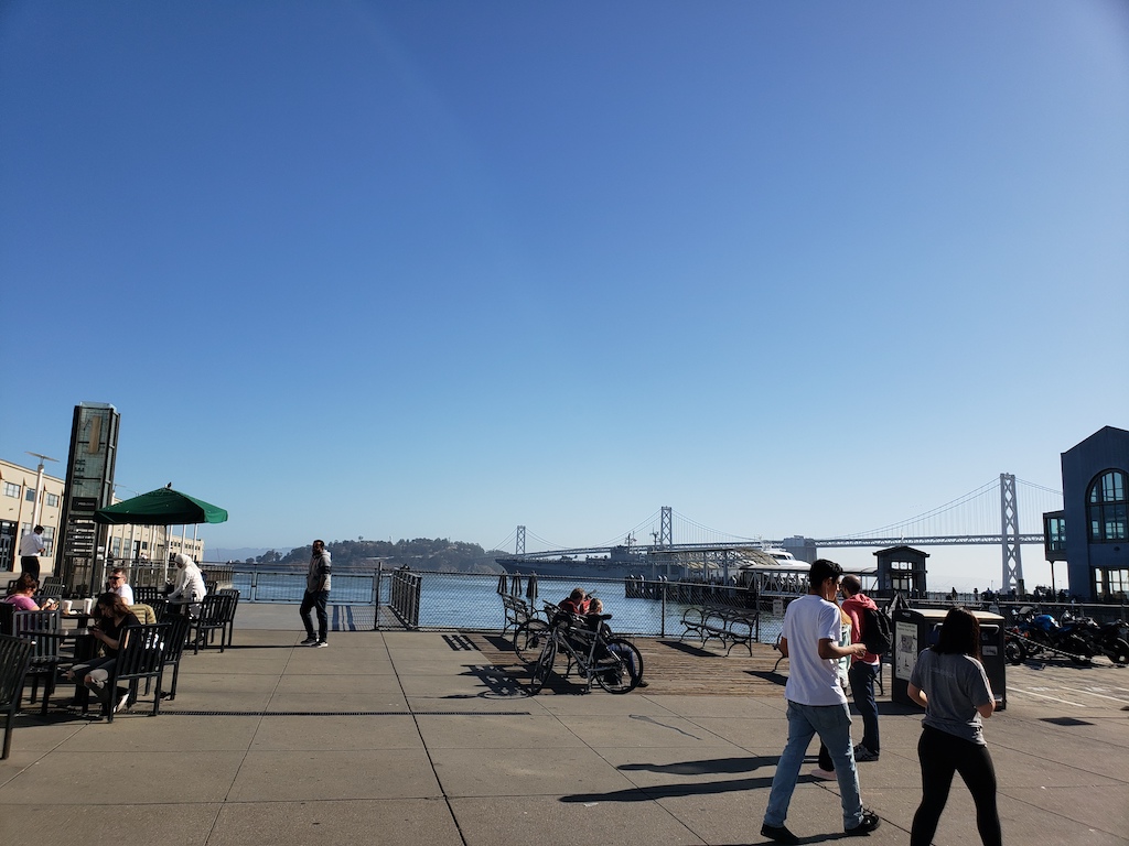 Biking in San Francisco, California.