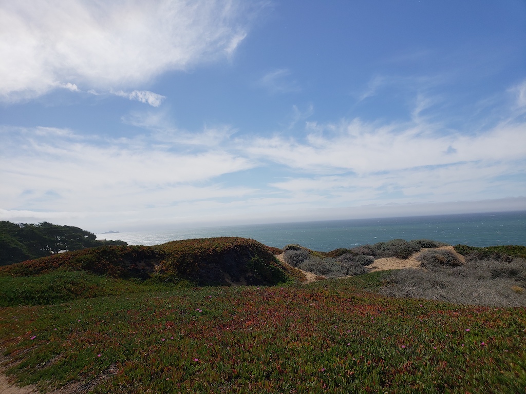 Views while biking from San Francisco to Half Moon Bay in California.