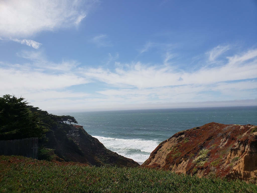 Views while biking from San Francisco to Half Moon Bay in California.