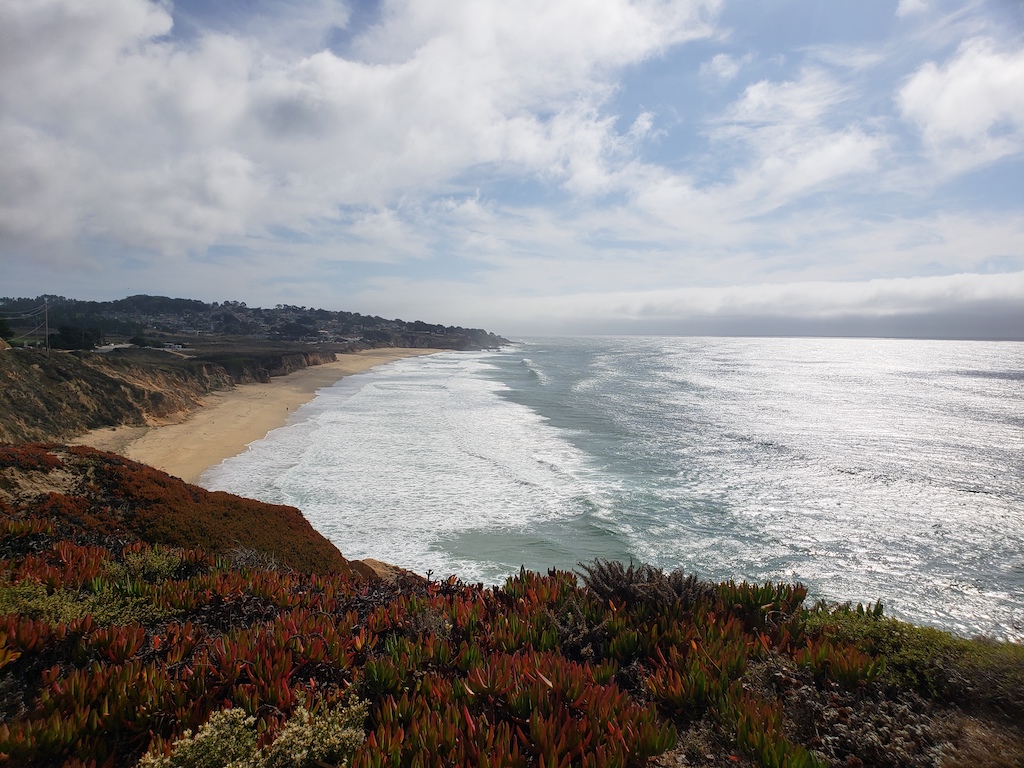 Beach while biking from San Francisco to Half Moon Bay in California.