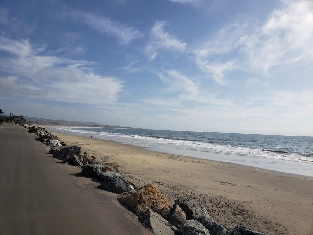 Beach while biking from San Francisco to Half Moon Bay in California.