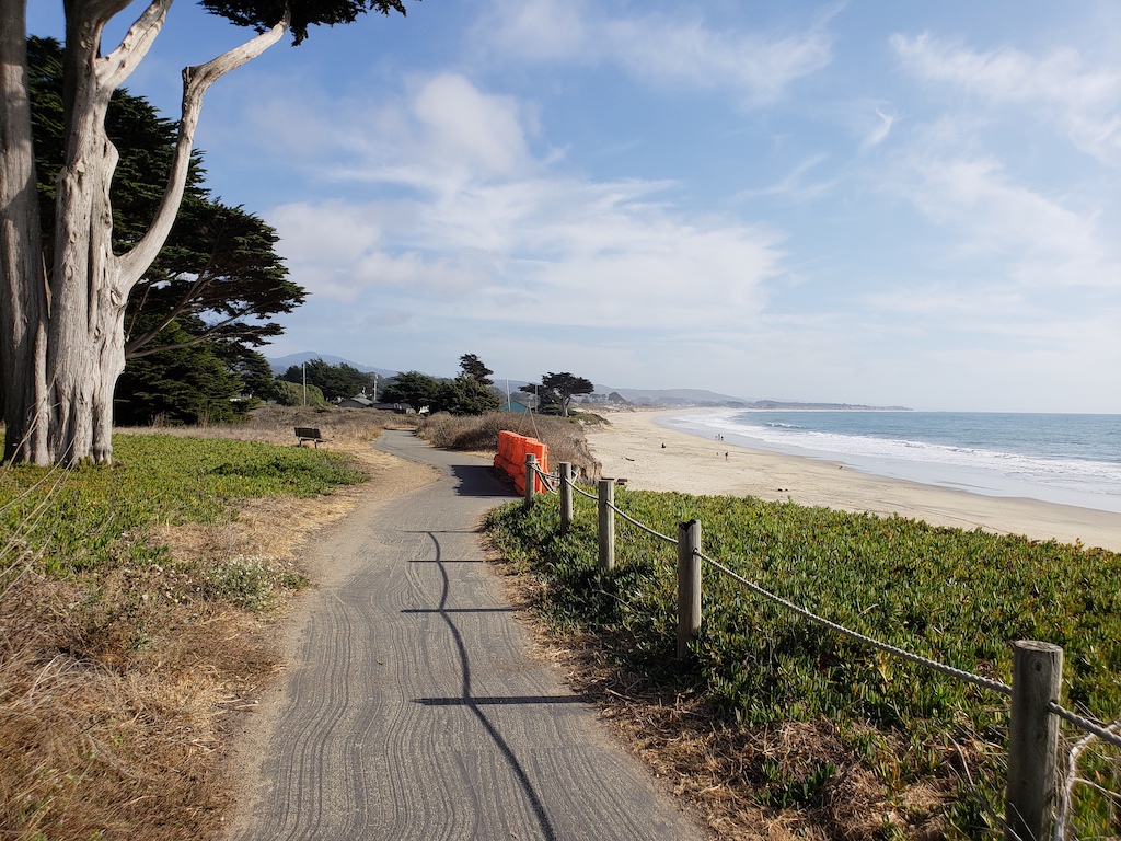 Biking fromSan Francisco to Half Moon Bay in California.