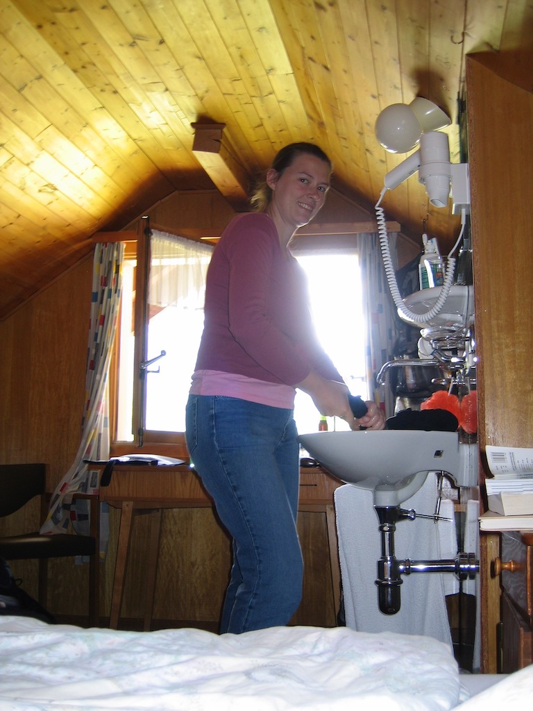 Doing laundry in Lauterbrunnen, Switzerland.
