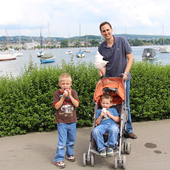 Experiencing the waterfront with a stroller.