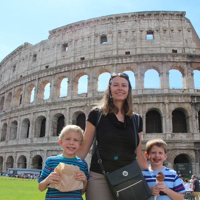 Mom and sons enjoying the