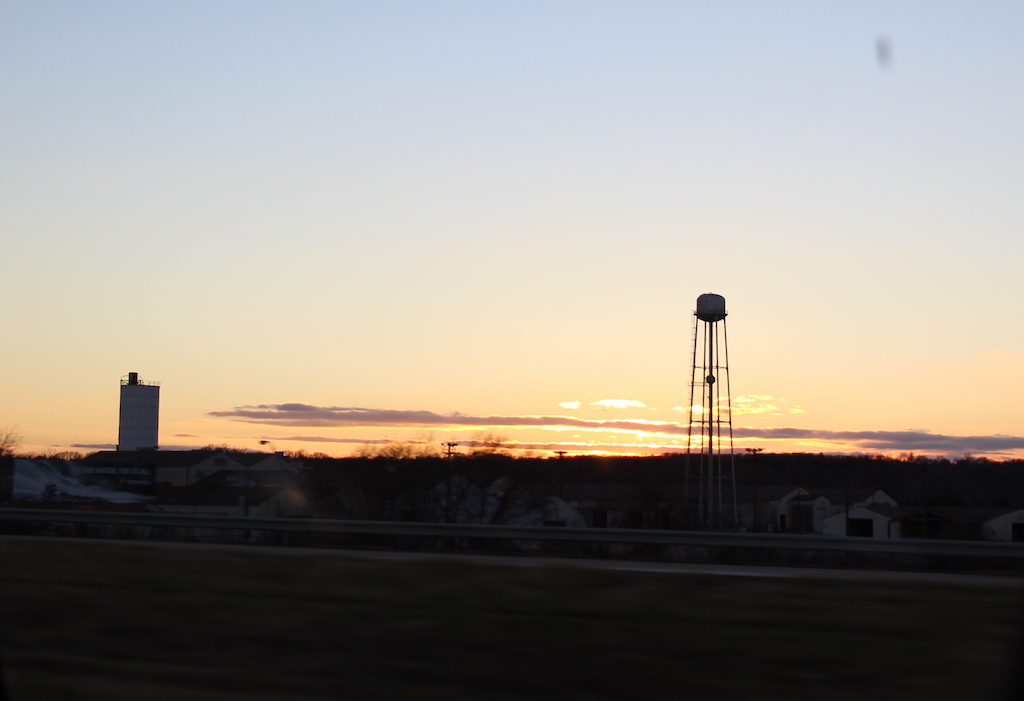 Sunset while driving in Texas.