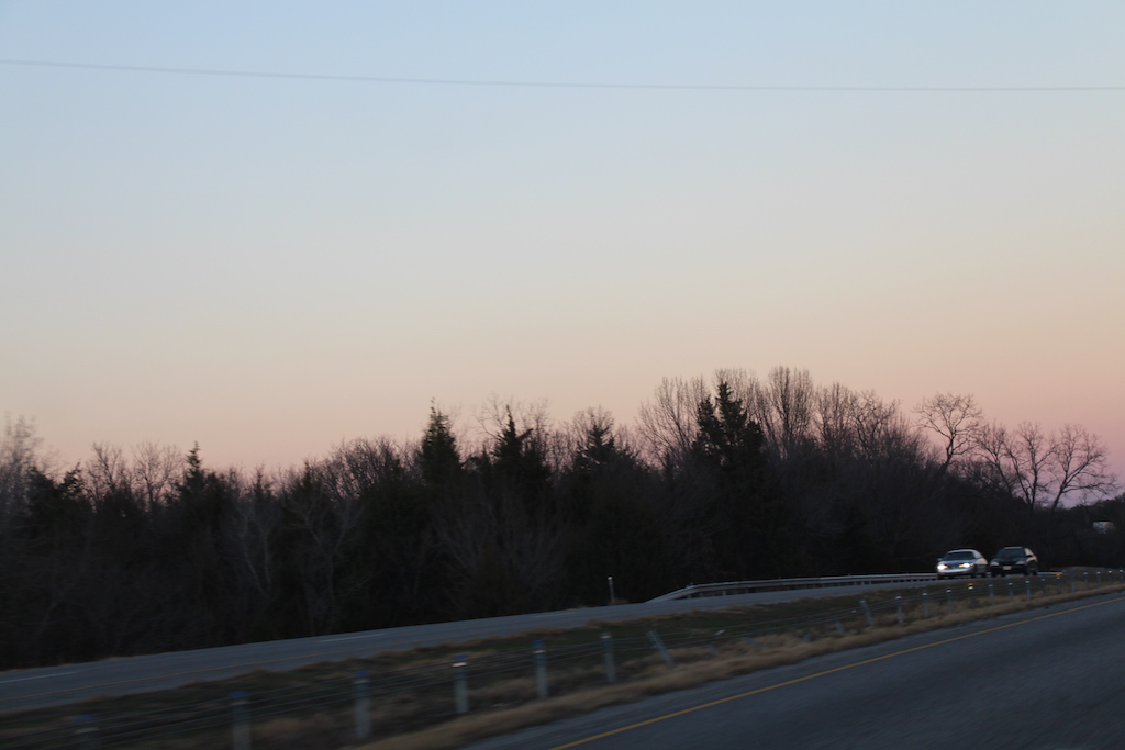 Sunset while driving in Oklahoma.
