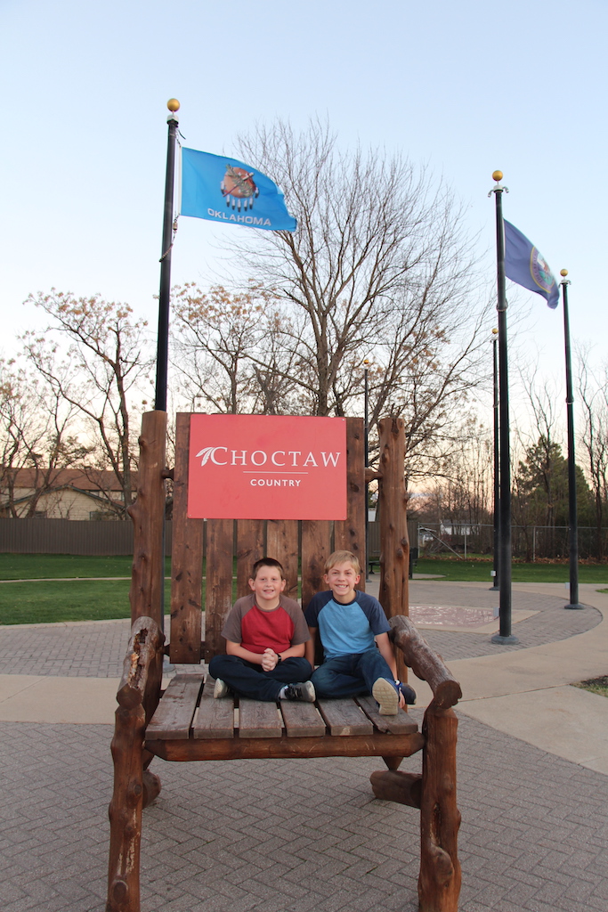 Gigantic chair in Choctaw Country at a rest stop in Oklahoma.