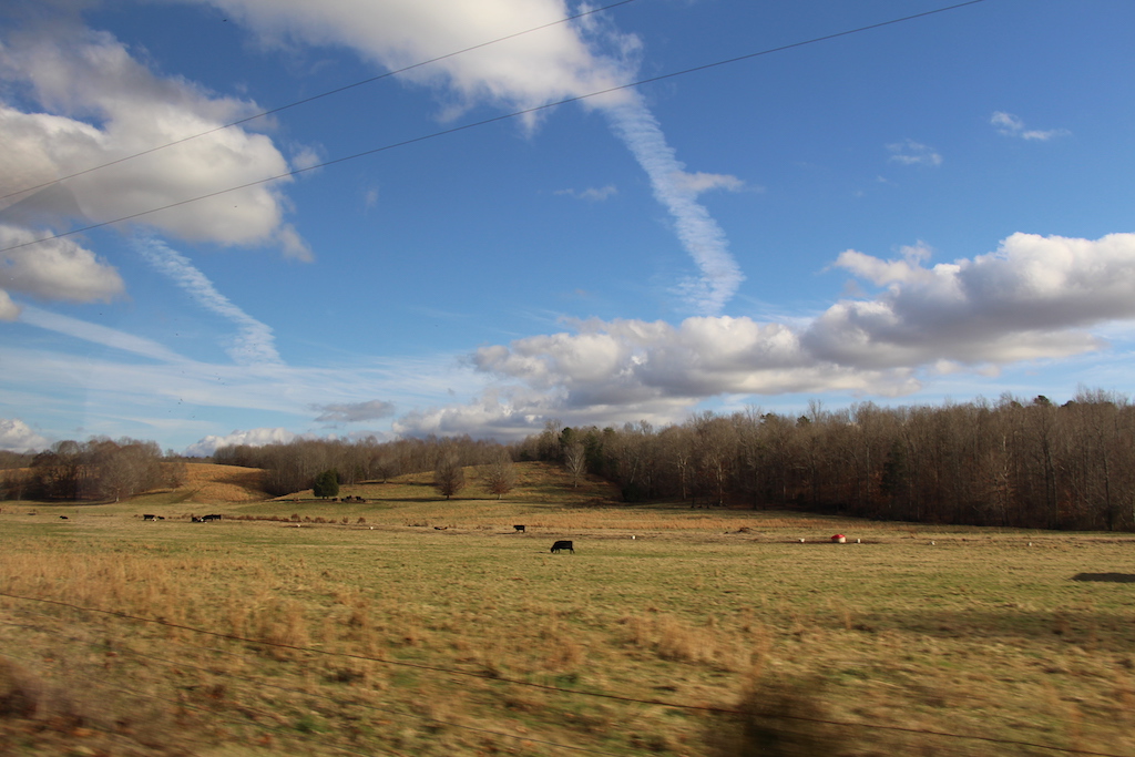 Landscape while driving between Alabama and Tennessee.