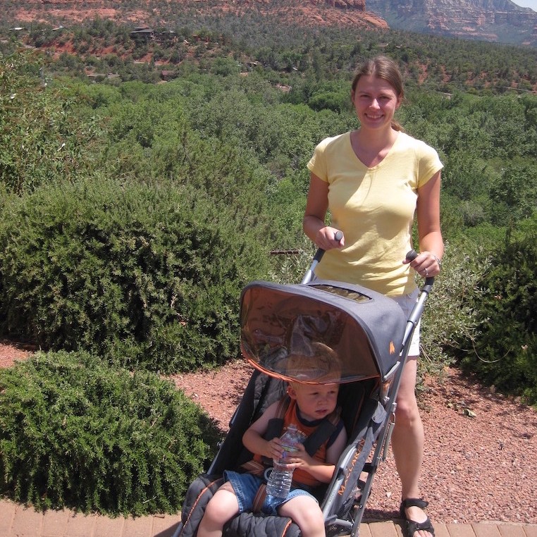 Hiking in the American Southwest with a stroller.