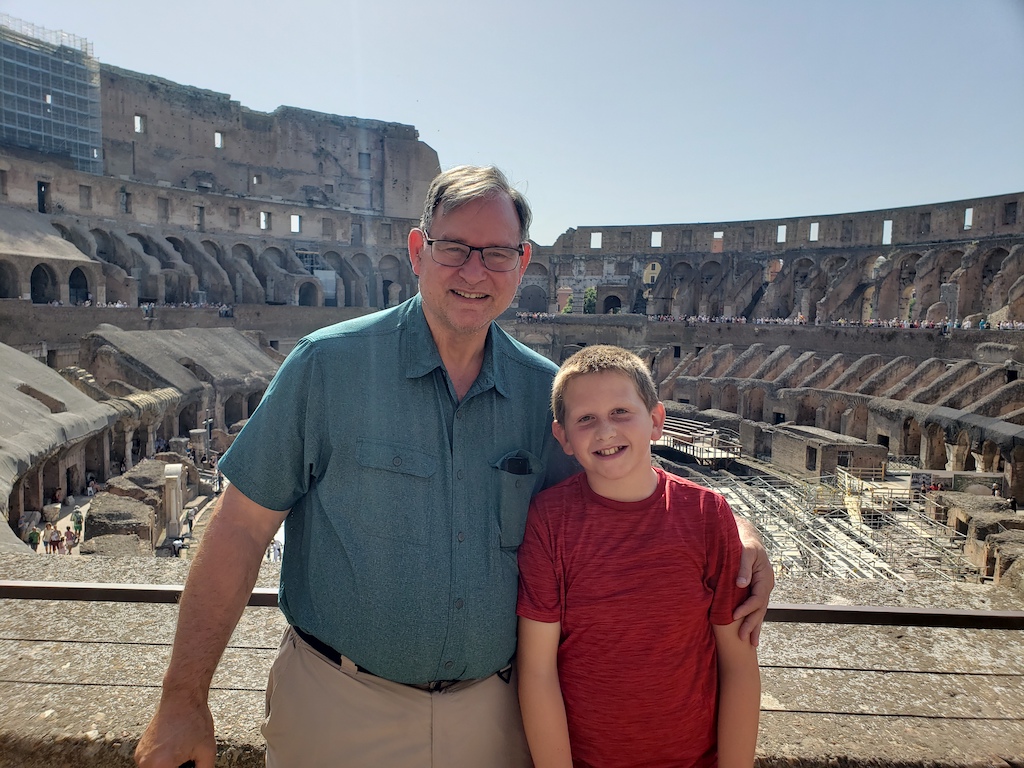 Inside the Colosseum in Rome, Italy.