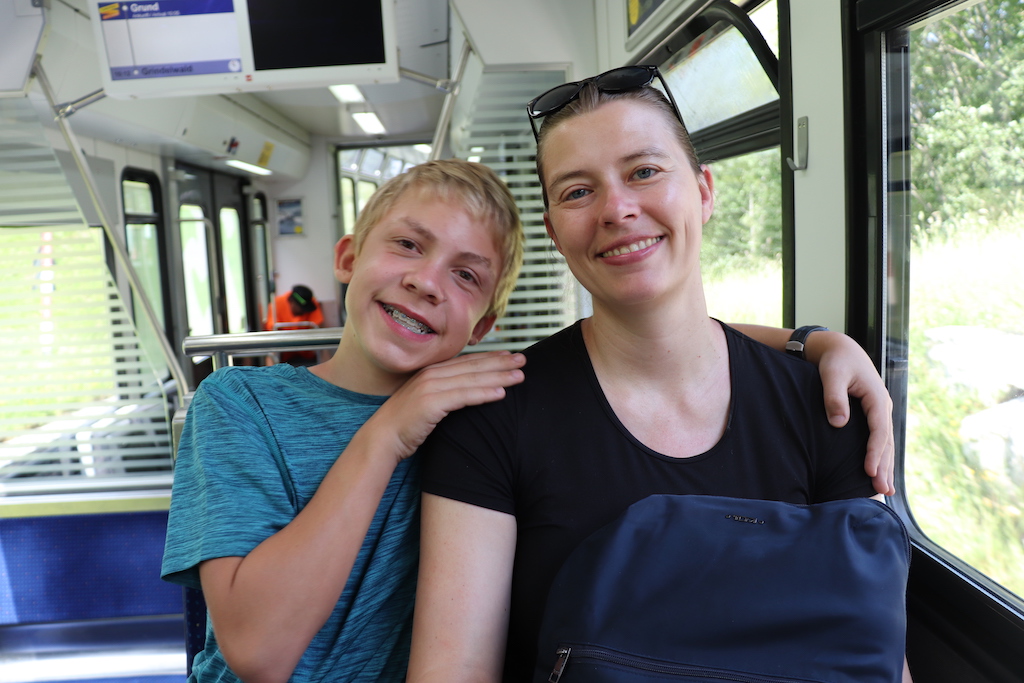 One of the trains between Wengen and First in the Jungfrau Region of Switzerland.