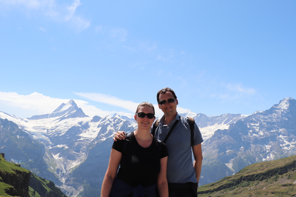 Hike from First to Bachalpsee in the Jungfrau Region of Switzerland.