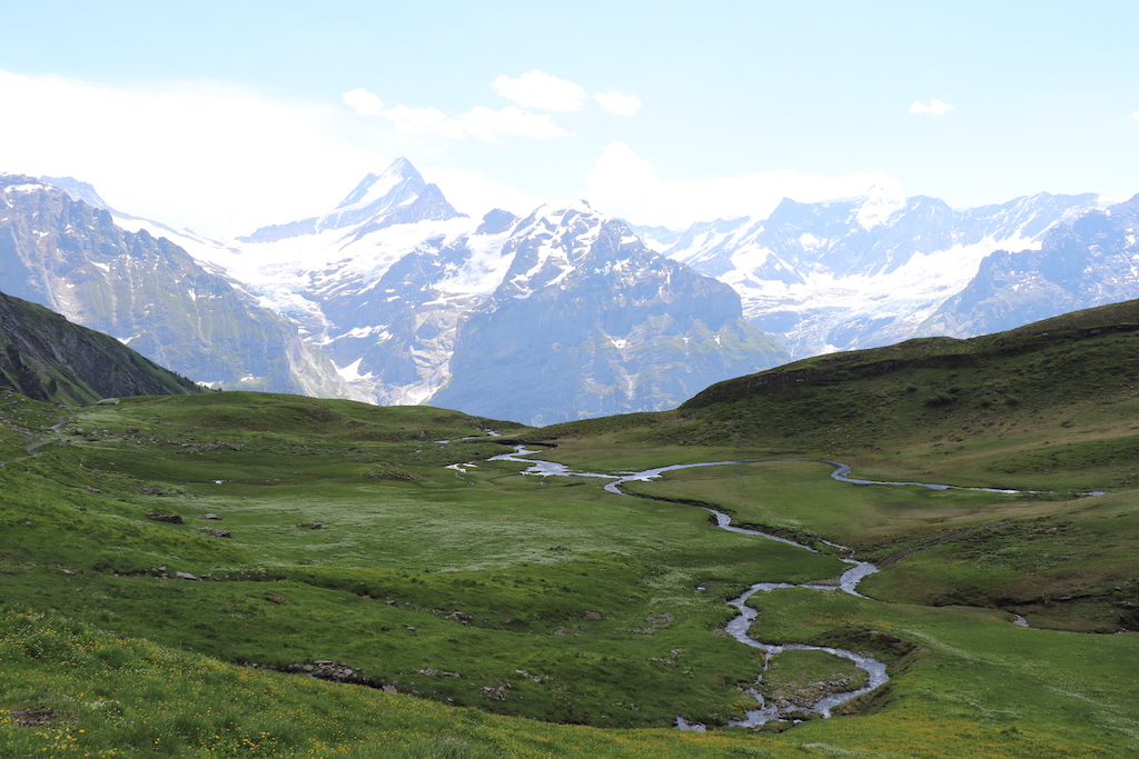 Hike from Bachalpsee to Bort in the Jungfrau Region of Switzerland.