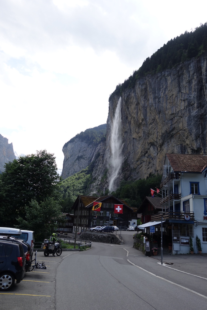 Staubbach Falls in Lauterbrunnen in the Jungfrau Region of Switzerland.
