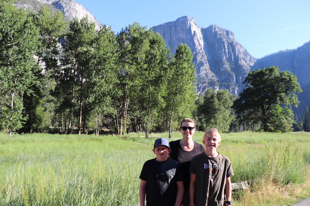 Hiking in Yosemite National Park in California.