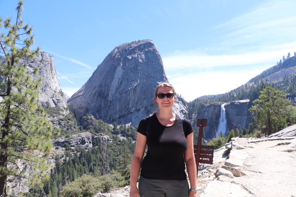 Hiking in Yosemite National Park in California.