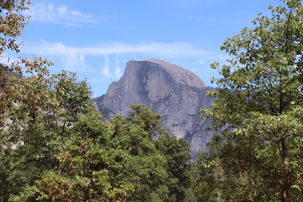 View of Half Dome in Yosemite National Park in California.