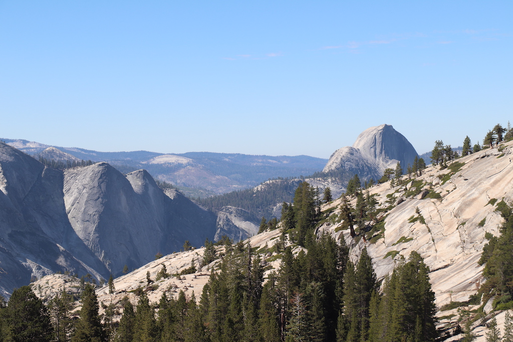 Hiking in Yosemite National Park in California.