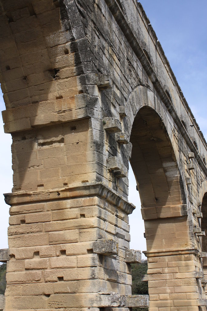 Aquaduct bridge at Pont du Gard in France.