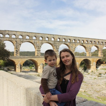 Aquaduct bridge at Pont du Gard in France.