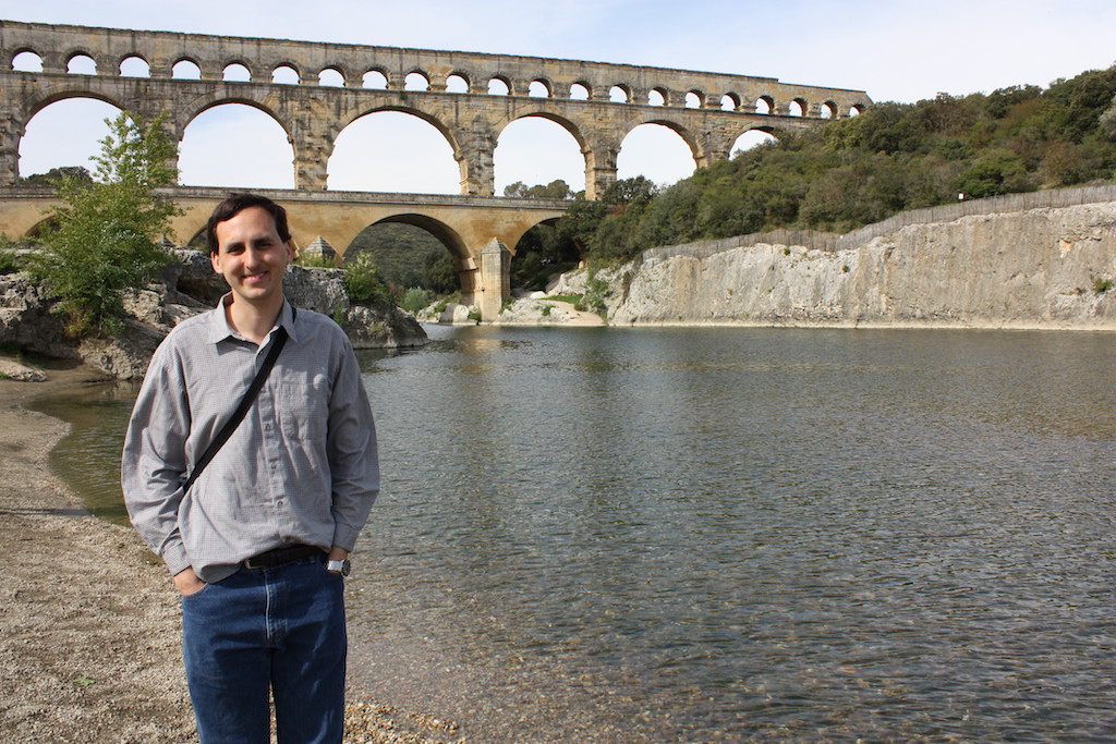 Aquaduct bridge at Pont du Gard in France.