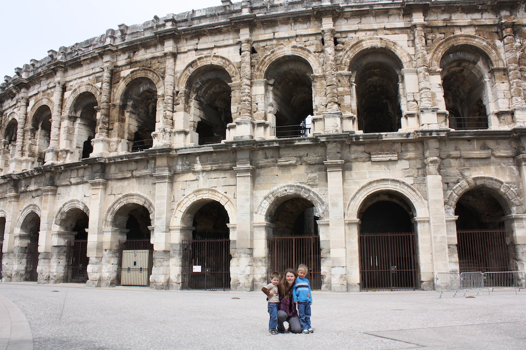 Les Arénes amphitheater in Nimes, France.