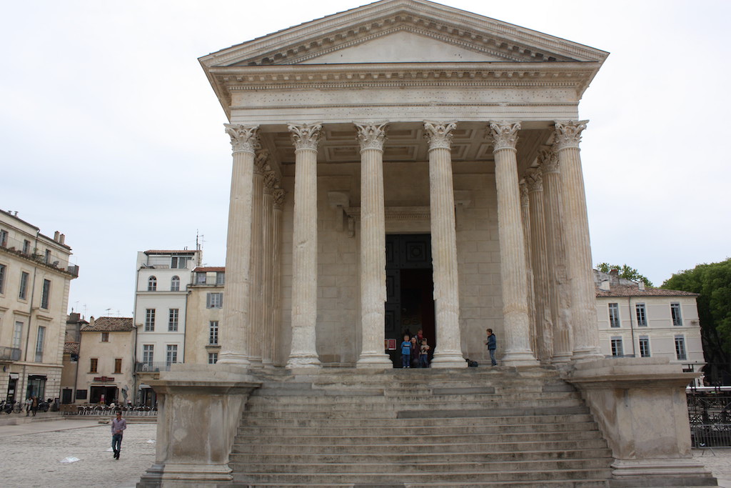 Maison Carrée, a temple dedicated to the grandsons of Emperor Augustus, in Nimes, France.