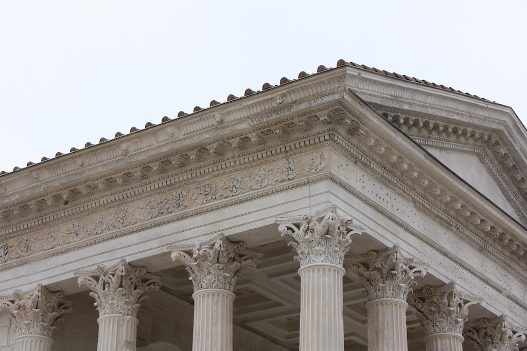 Maison Carrée, a temple dedicated to the grandsons of Emperor Augustus, in Nimes, France.