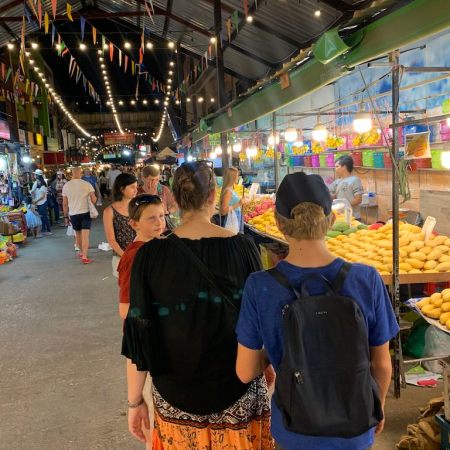 A walk through a night market near Kata Beach in Phuket, Thailand.