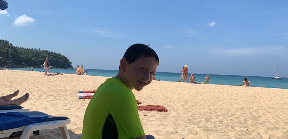 Hanging out at Kata Beach in Phuket, Thailand.