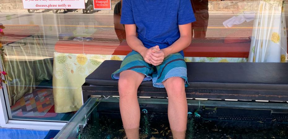 Fish spa near Karon Beach in Phuket, Thailand.