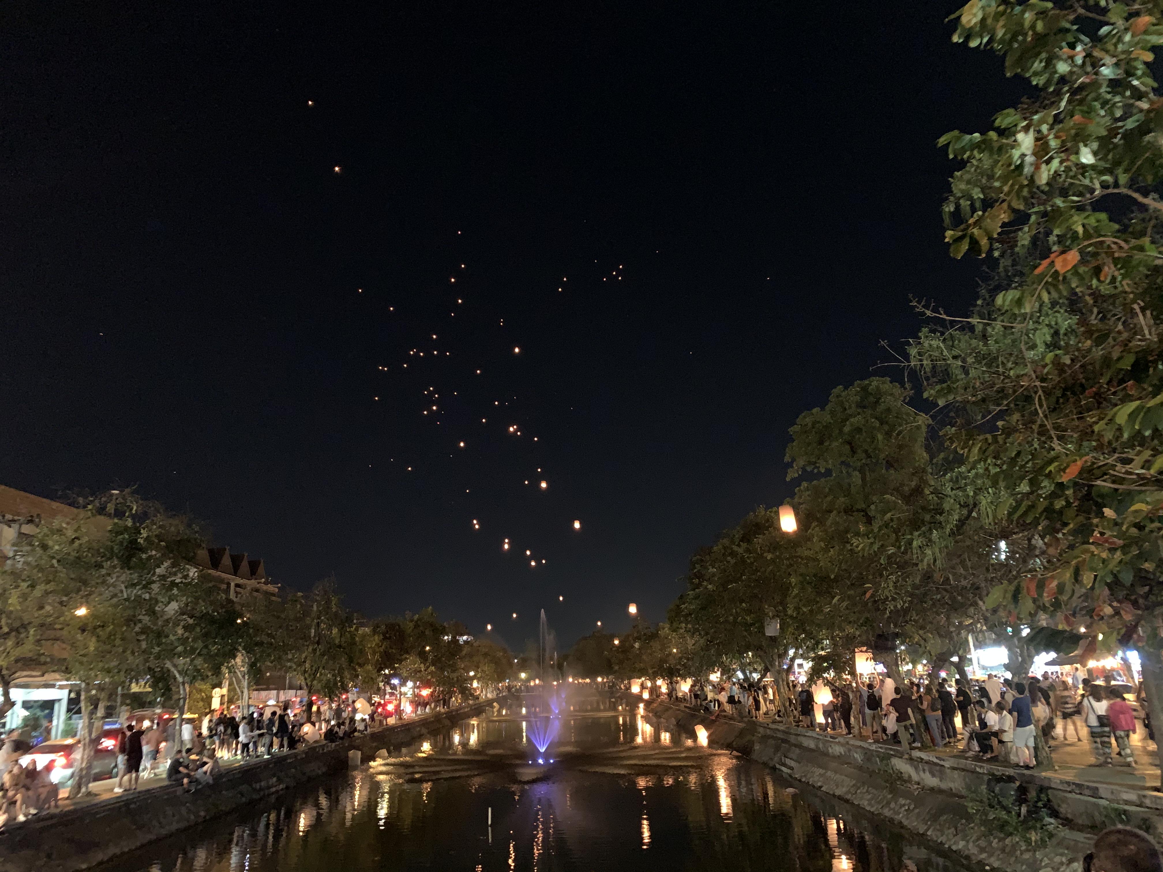 New Year's Eve Lantern Festival in Chiang Mai, Thailand.