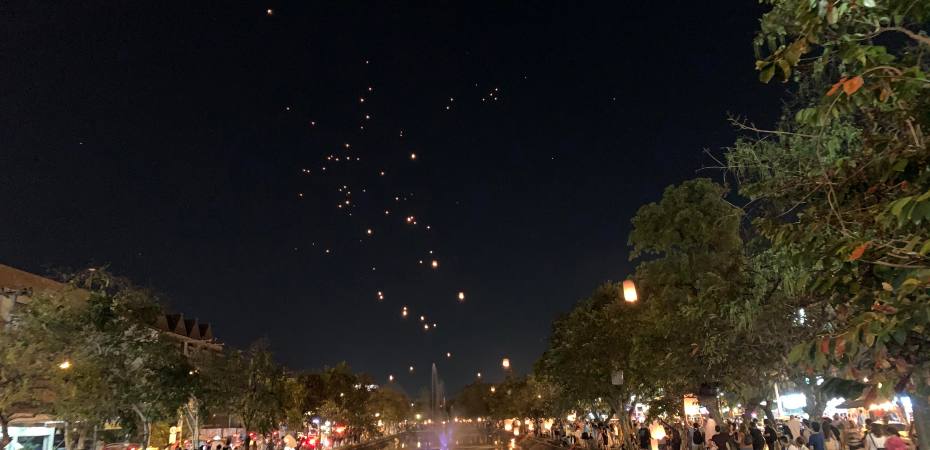 New Year's Eve Lantern Festival in Chiang Mai, Thailand.