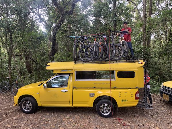 Mountain biking near Chiang Mai, Thailand.
