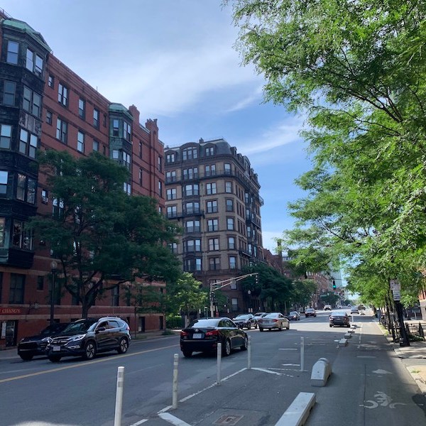 Biking through Boston, Massachusetts.